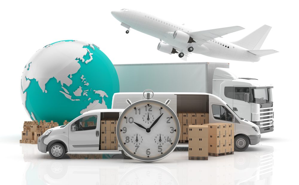 international-couriers-delivery-van-plane-mail-globe