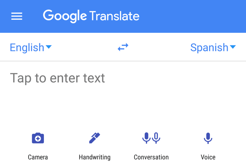 download google translate apps smartphone spanish english